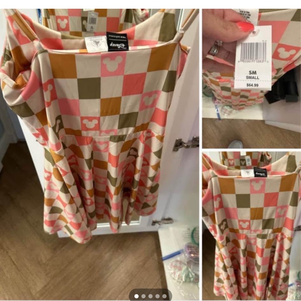 Her Universe Pink and Tan Plaid Mini Dress
